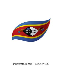 Swaziland flag, vector illustration on a white background