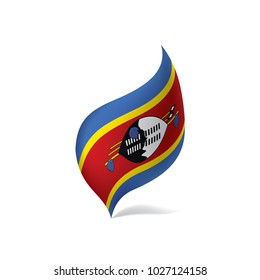 Swaziland flag, vector illustration on a white background