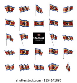 Swaziland flag, vector illustration on a white background