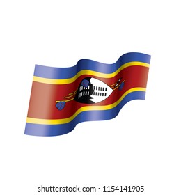 Swaziland flag, vector illustration on a white background