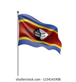 Swaziland flag, vector illustration on a white background