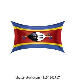 Swaziland flag, vector illustration on a white background