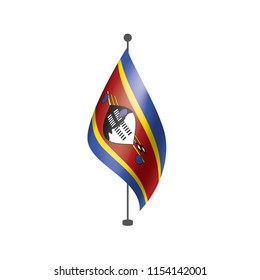Swaziland flag, vector illustration on a white background
