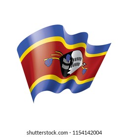 Swaziland flag, vector illustration on a white background