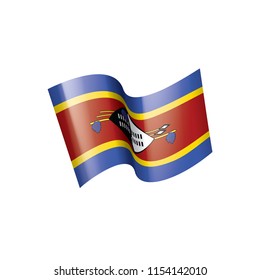 Swaziland flag, vector illustration on a white background