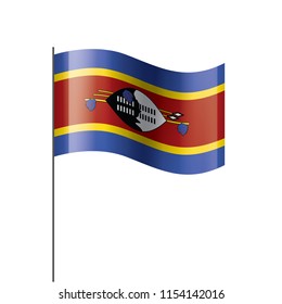 Swaziland flag, vector illustration on a white background