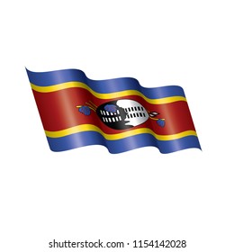 Swaziland flag, vector illustration on a white background