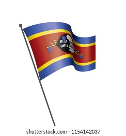 Swaziland flag, vector illustration on a white background