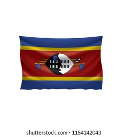 Swaziland flag, vector illustration on a white background