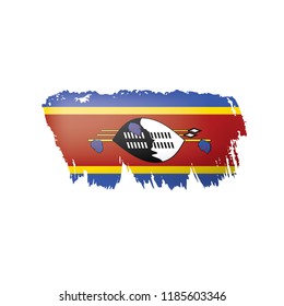 Swaziland flag, vector illustration on a white background.