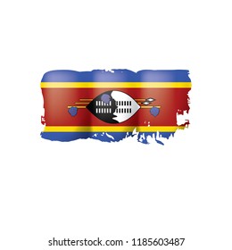 Swaziland flag, vector illustration on a white background.