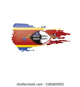 Swaziland flag, vector illustration on a white background.