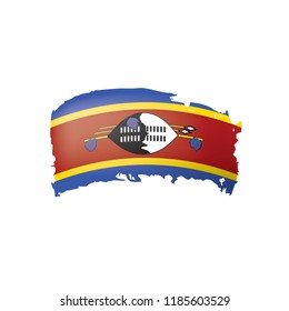Swaziland flag, vector illustration on a white background.