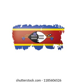 Swaziland flag, vector illustration on a white background.