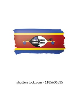 Swaziland flag, vector illustration on a white background.