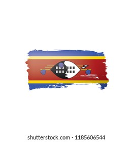 Swaziland flag, vector illustration on a white background.
