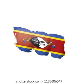 Swaziland flag, vector illustration on a white background.