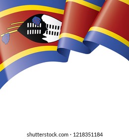 Swaziland flag, vector illustration on a white background