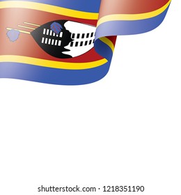 Swaziland flag, vector illustration on a white background