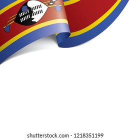 Swaziland flag, vector illustration on a white background