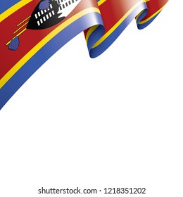 Swaziland flag, vector illustration on a white background
