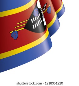 Swaziland flag, vector illustration on a white background