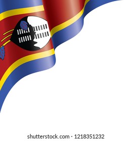 Swaziland flag, vector illustration on a white background