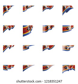 Swaziland flag, vector illustration on a white background