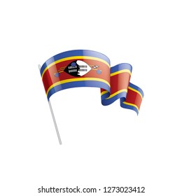 Swaziland flag, vector illustration on a white background
