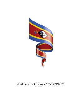 Swaziland flag, vector illustration on a white background