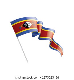 Swaziland flag, vector illustration on a white background