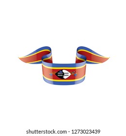 Swaziland flag, vector illustration on a white background