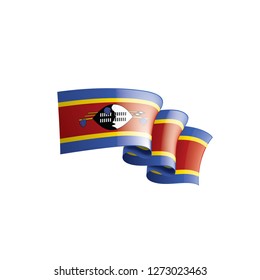 Swaziland flag, vector illustration on a white background