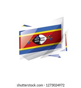 Swaziland flag, vector illustration on a white background