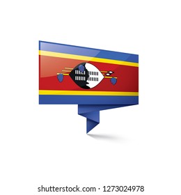 Swaziland flag, vector illustration on a white background