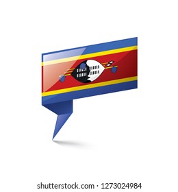Swaziland flag, vector illustration on a white background