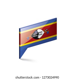 Swaziland flag, vector illustration on a white background