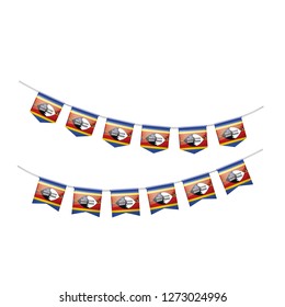 Swaziland flag, vector illustration on a white background