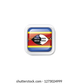 Swaziland flag, vector illustration on a white background
