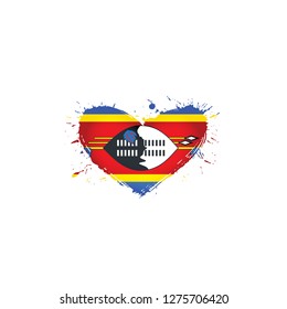 Swaziland flag, vector illustration on a white background