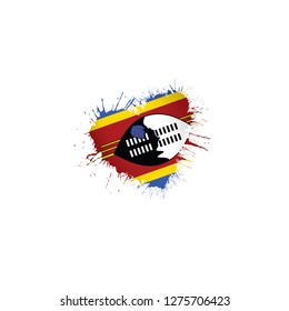 Swaziland flag, vector illustration on a white background