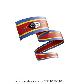 Swaziland flag, vector illustration on a white background
