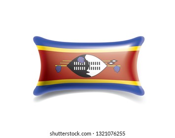 Swaziland flag, vector illustration on a white background