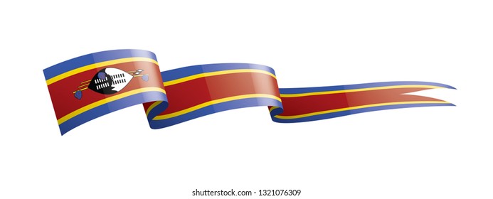 Swaziland flag, vector illustration on a white background