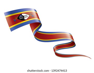 Swaziland flag, vector illustration on a white background