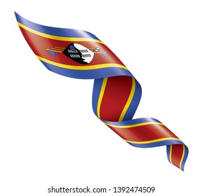 Swaziland flag, vector illustration on a white background