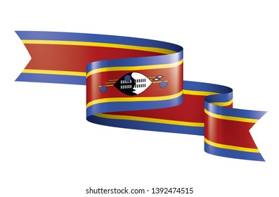 Swaziland flag, vector illustration on a white background
