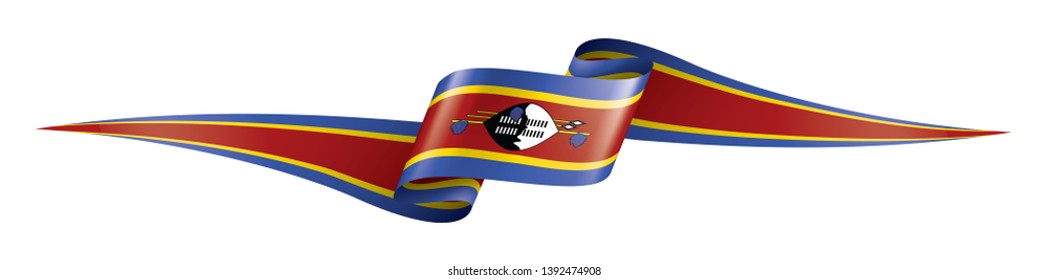 Swaziland flag, vector illustration on a white background