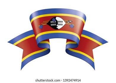 Swaziland flag, vector illustration on a white background
