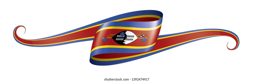 Swaziland flag, vector illustration on a white background